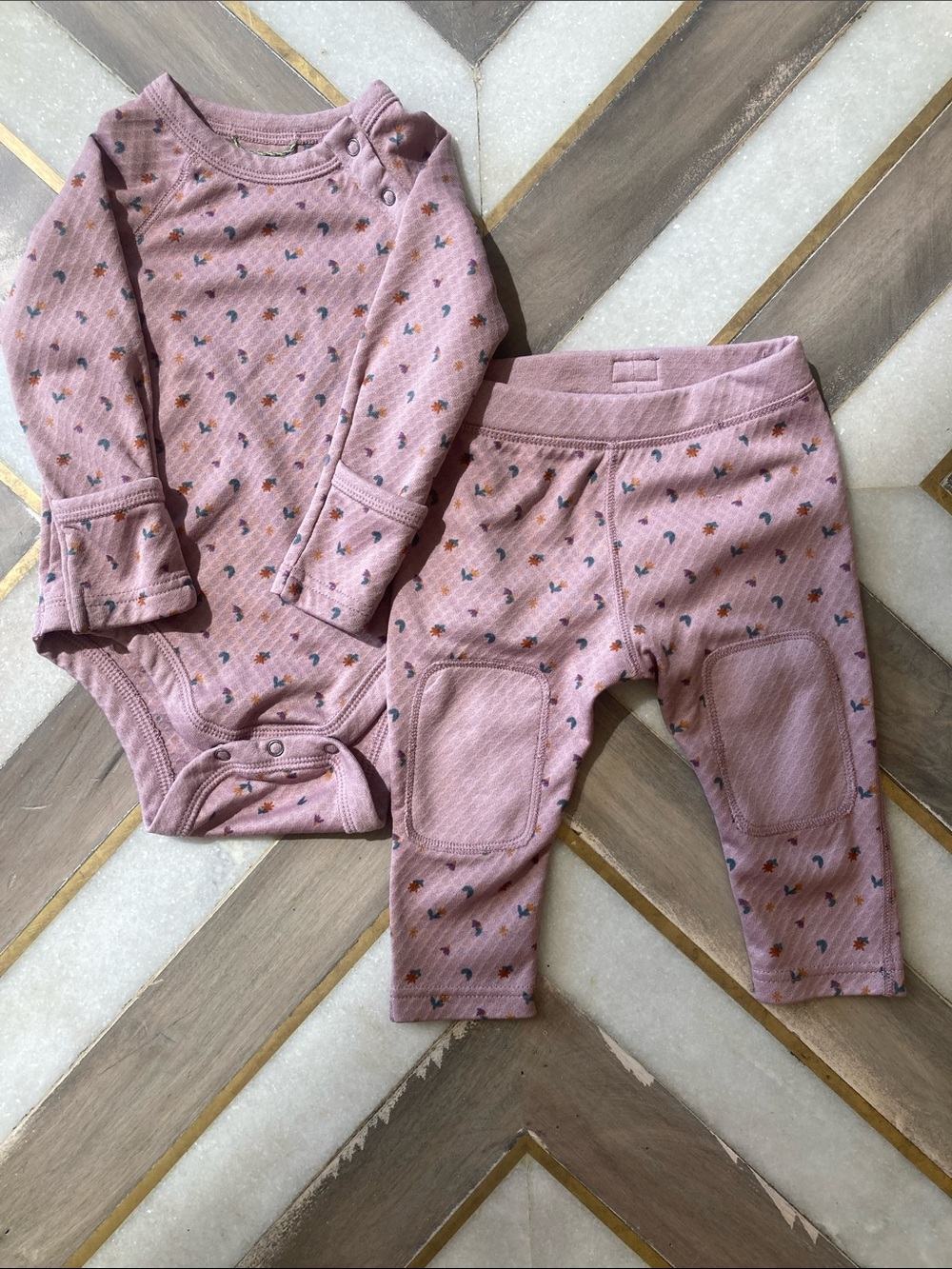 Patagonia Pink Floral Baby Matching Set - Bodysuit & Pants